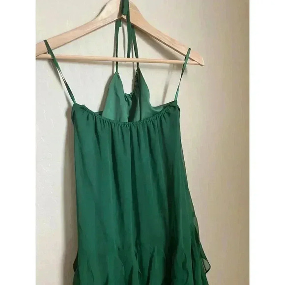 The Limited Halter Ruffle Mini‎ Dress Green Size 6 - Picture 10 of 14